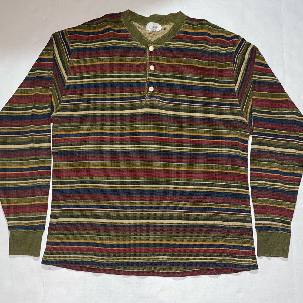 Vintage 90s J Crew Henley Thermal Large